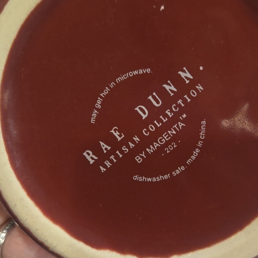 Rae Dunn Artisan Collection By Magenta Burgundy Speckled "Happy Camper" Mug - Picture 5 of 6